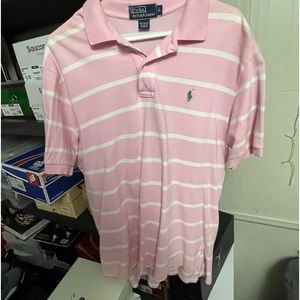 Men’s Polo by Ralph Lauren polo shirt size Large pink and white